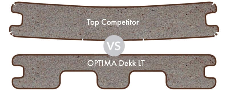 OptimaDekkLT-Deck-VS-Competitor-1-800×317 Image comparison of deck board styles for the Optima Dekk LT to a top competitor - showing the optima profile.