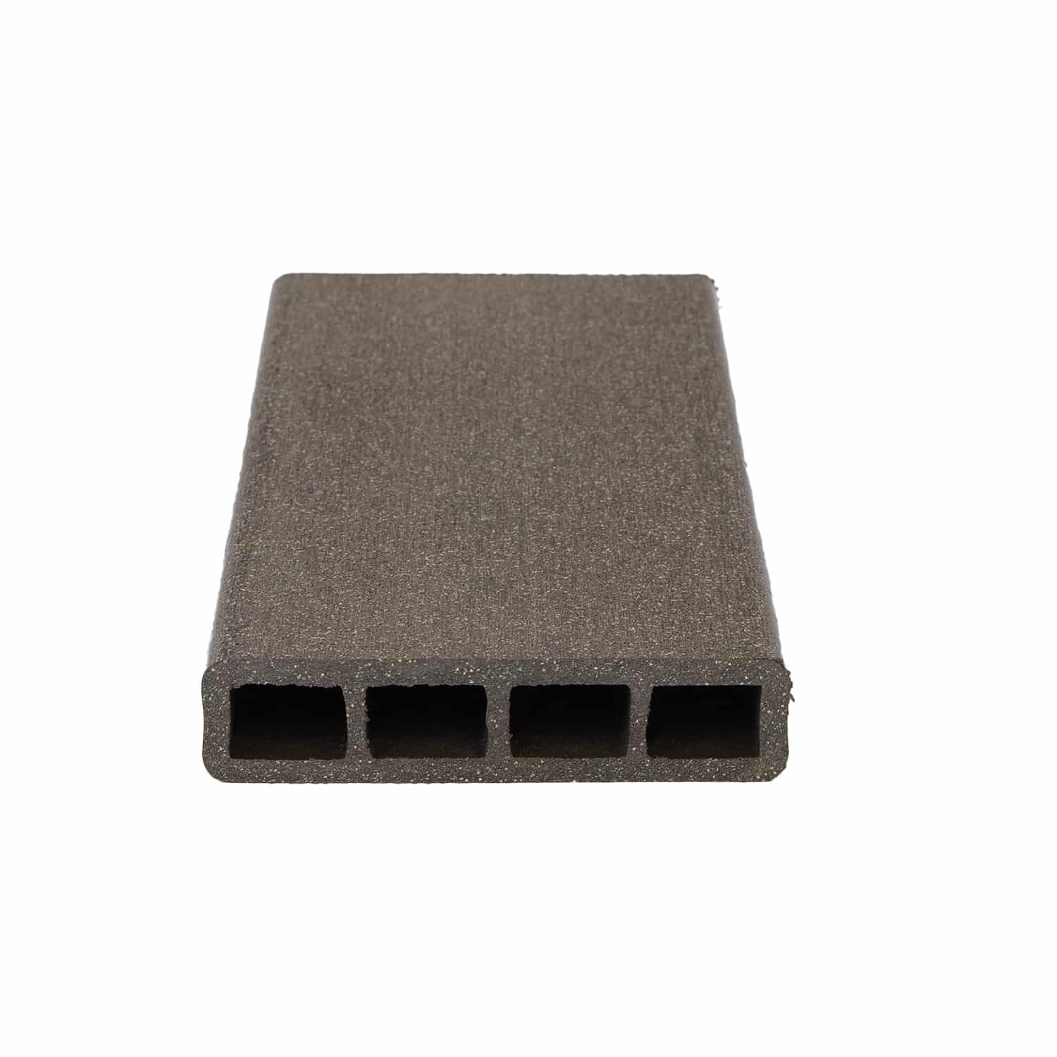 Image of the IDekk HD S4S Walnut composite decking board profile view.